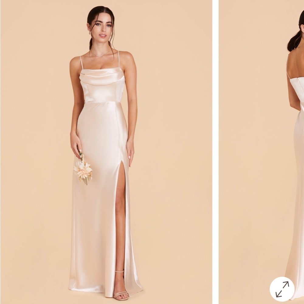 Birdy Grey Mia Dress - Matte Satin Neutral Champagne